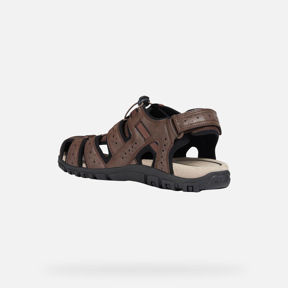 Geox Sandals Brown Strada - Geox Mens Shoes - WBKQGL528